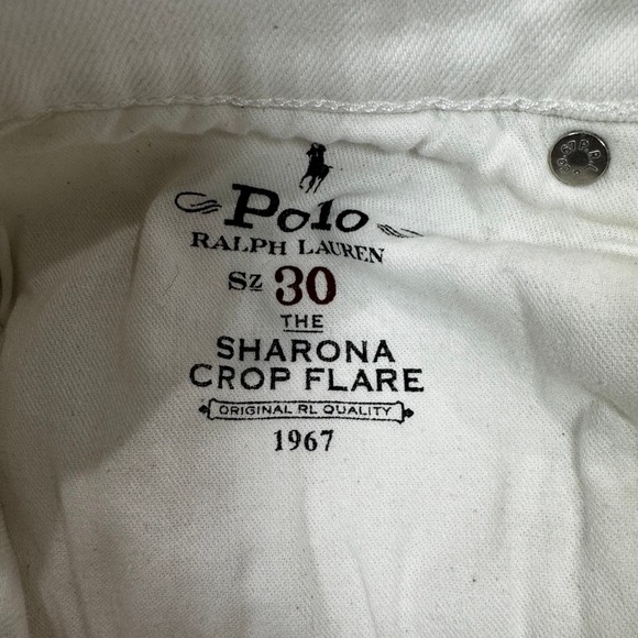 Polo Ralph Lauren White The Sharona Crop Flare Leg Jeans Men's 30R Boho Classic - Picture 8 of 16